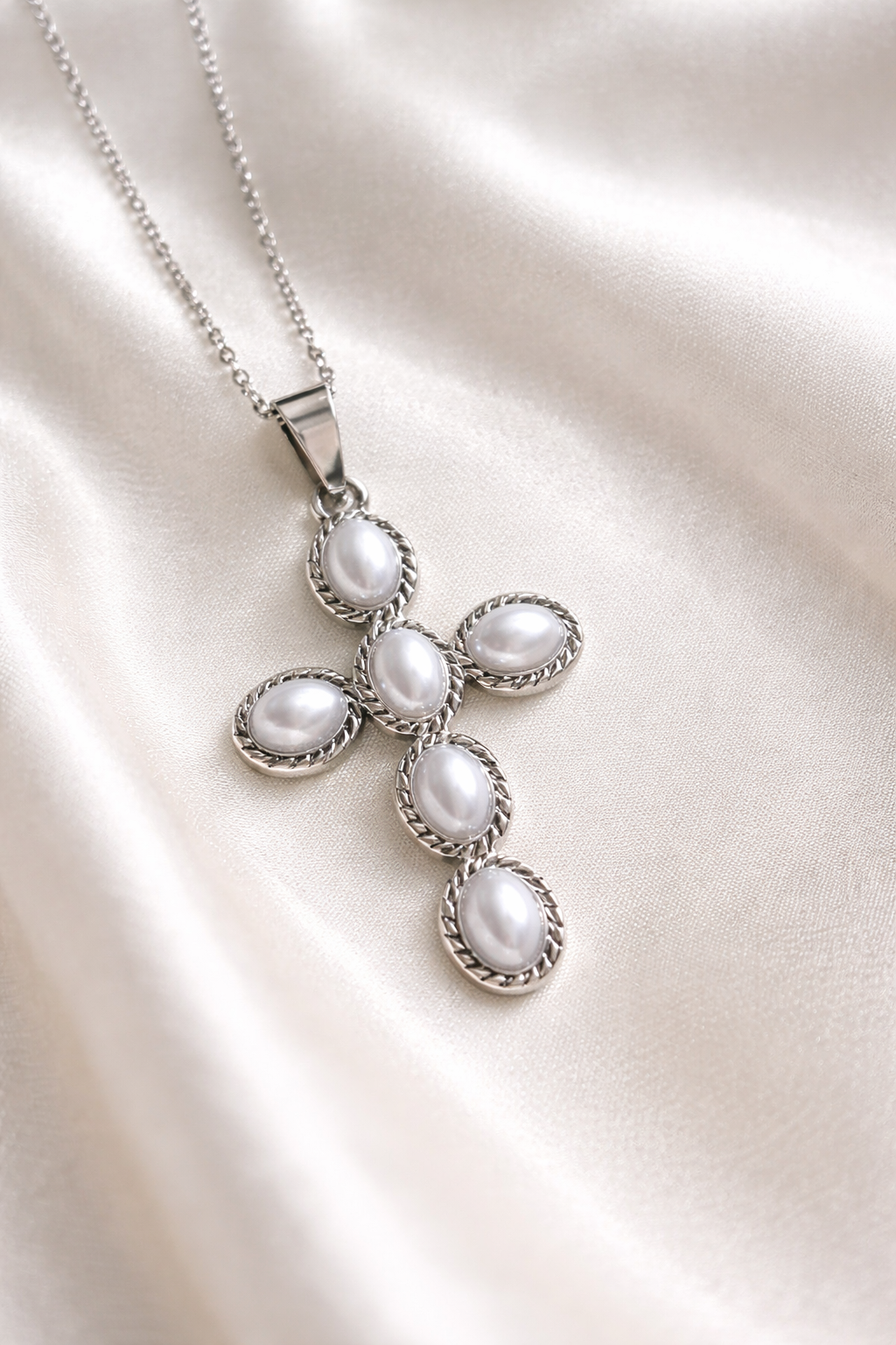Collana croce perla
