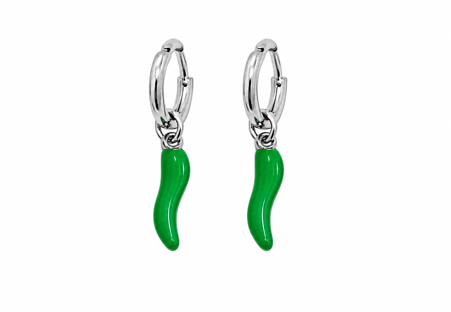 Orecchini peperoncino verde Silver