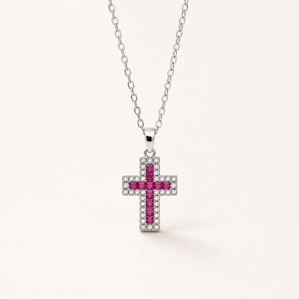 Collana Amalia fucsia silver