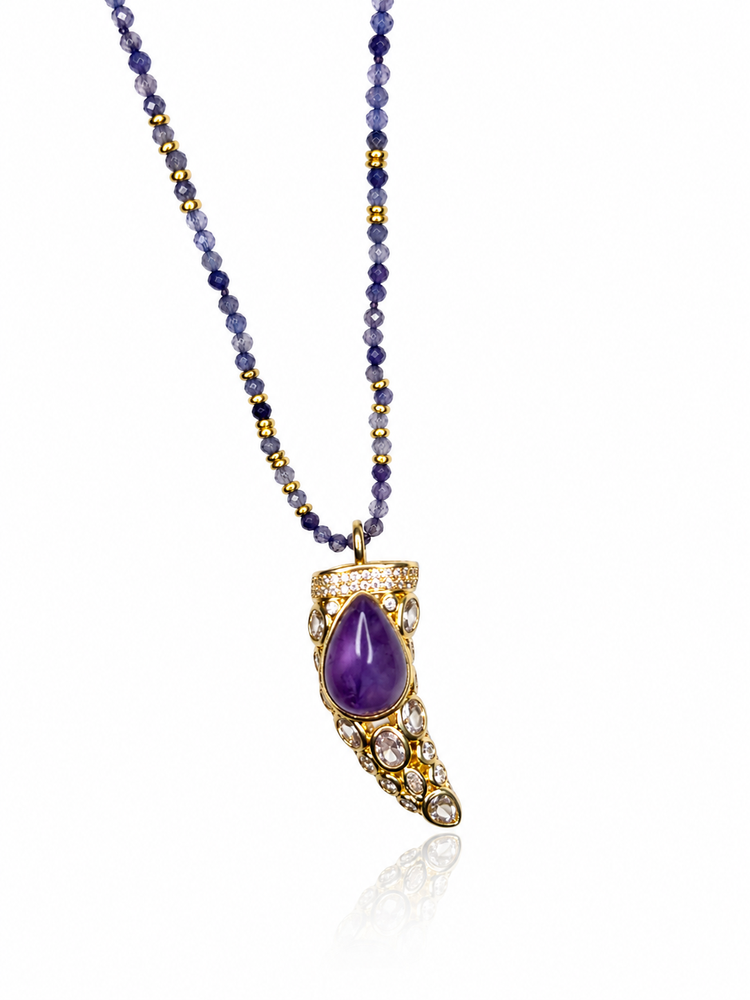 collana charm corno viola