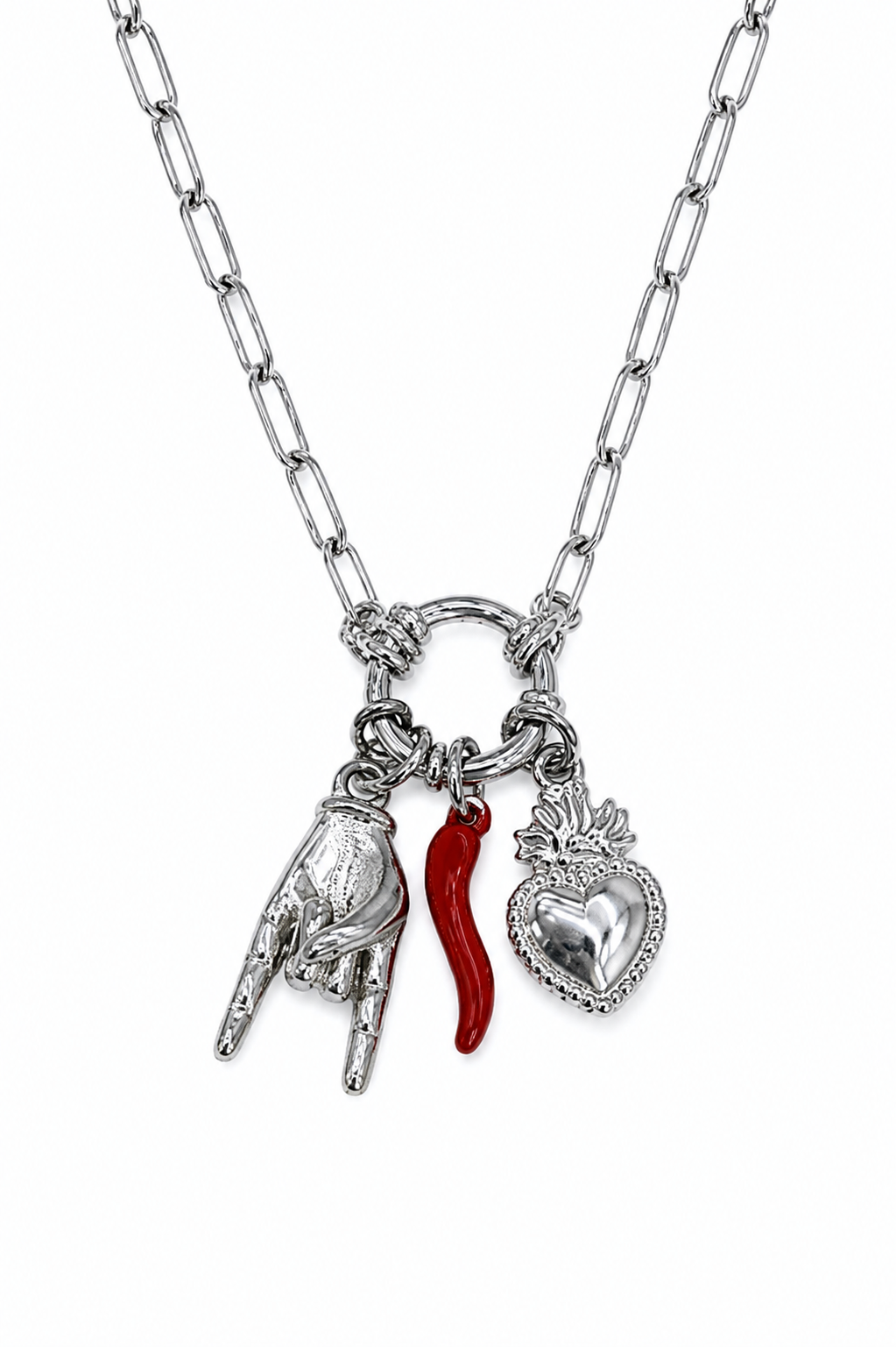 collana Corno & Core silver