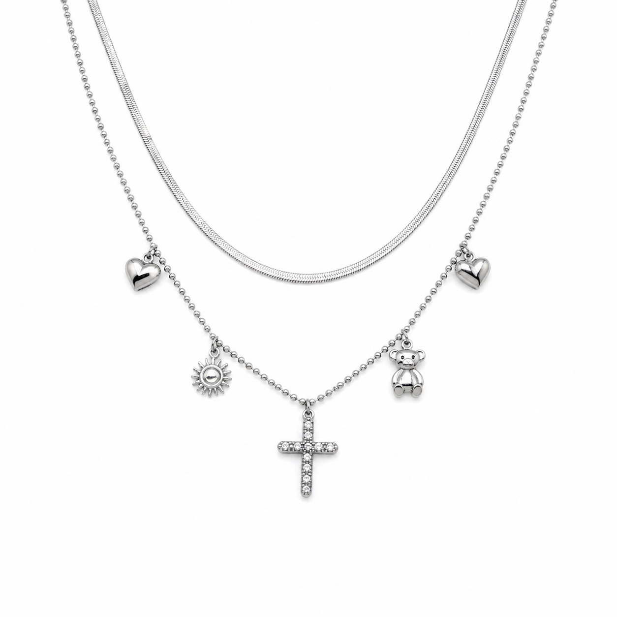 Collana Double layer silver