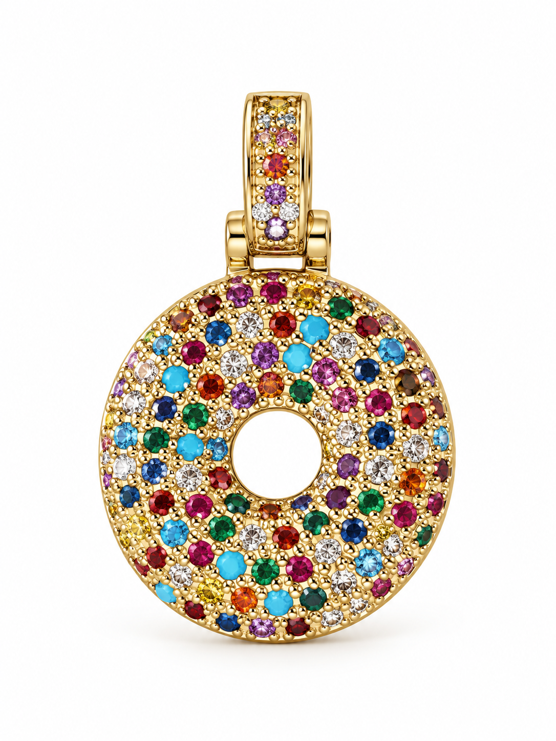Collana lettera bombata multicolor