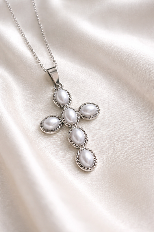 Collana croce perla