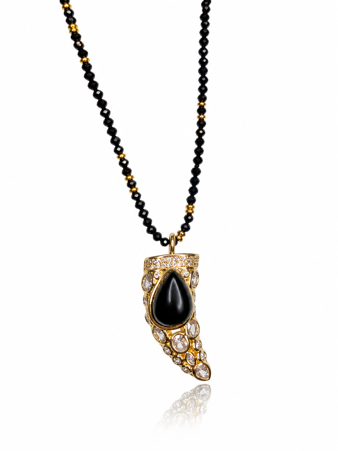 collana charm corno nero