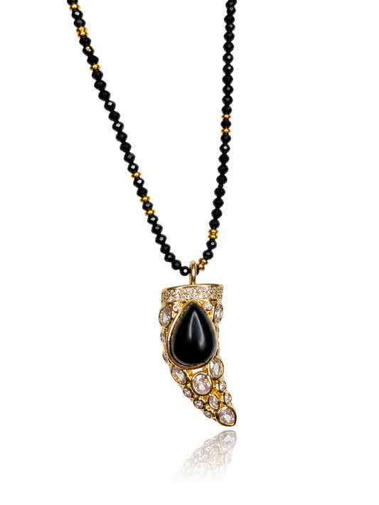 collana charm corno nero