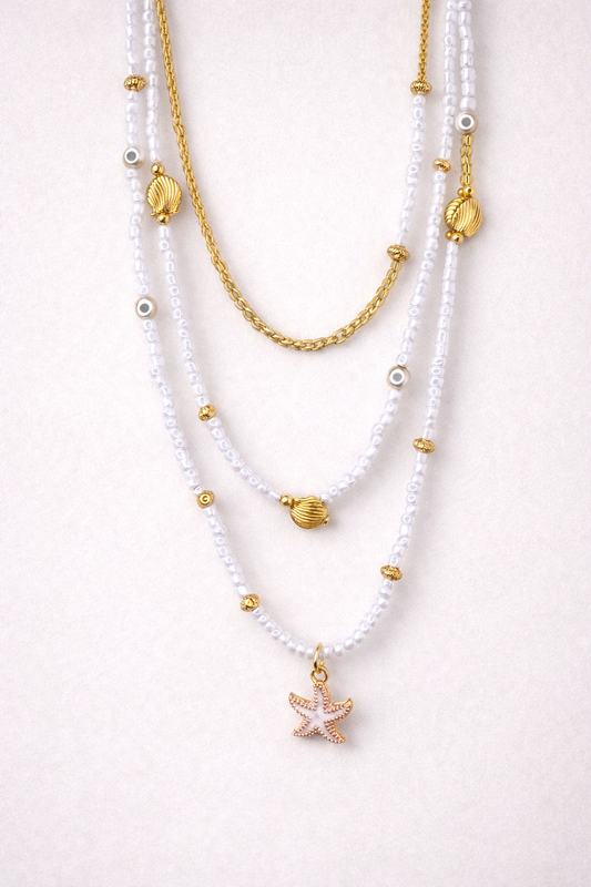 Collana Bianco Dorato