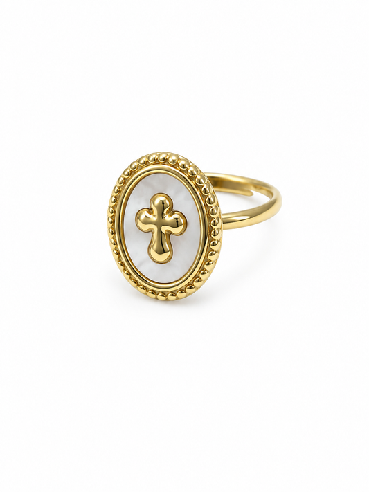 Anello croce bianca