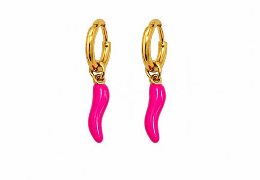 Orecchini peperoncino fucsia