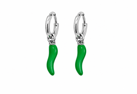 Orecchini peperoncino verde Silver
