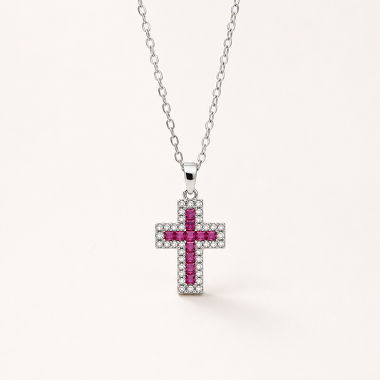 Collana Amalia fucsia silver