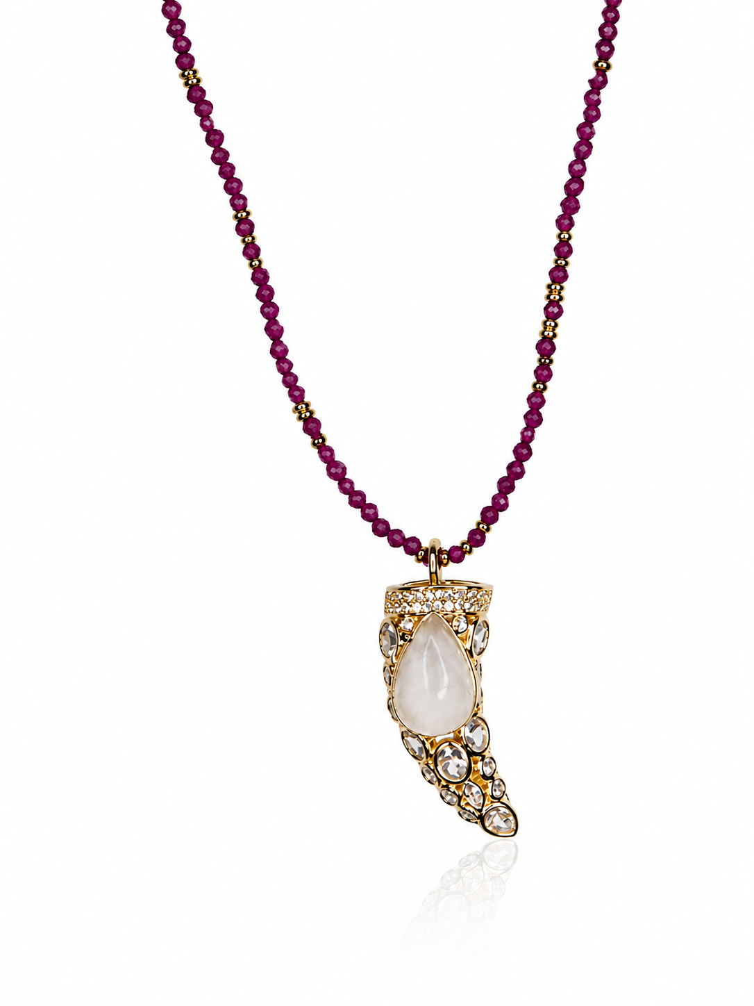 collana charm corno bordeaux