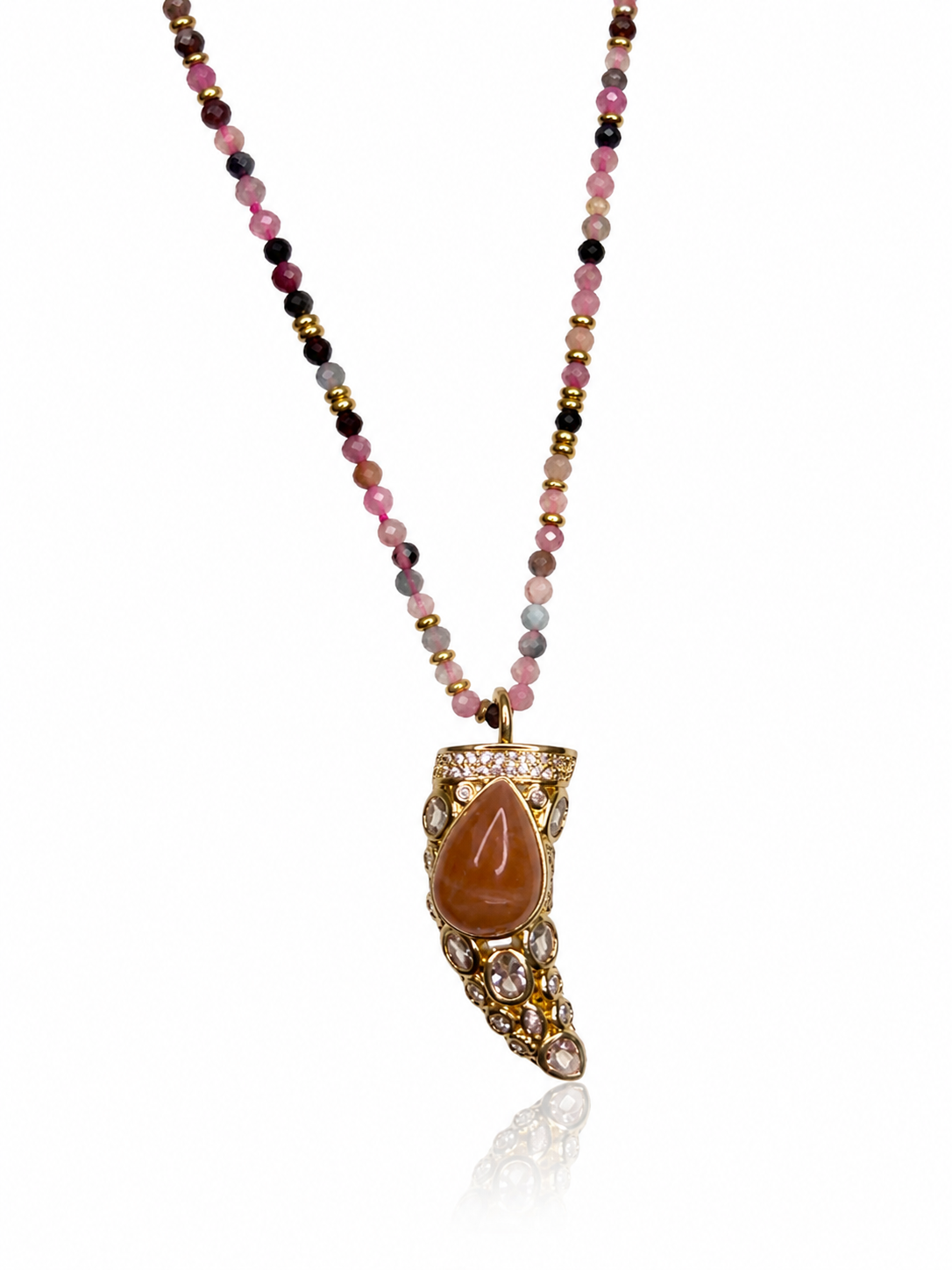 collana charm corno brown