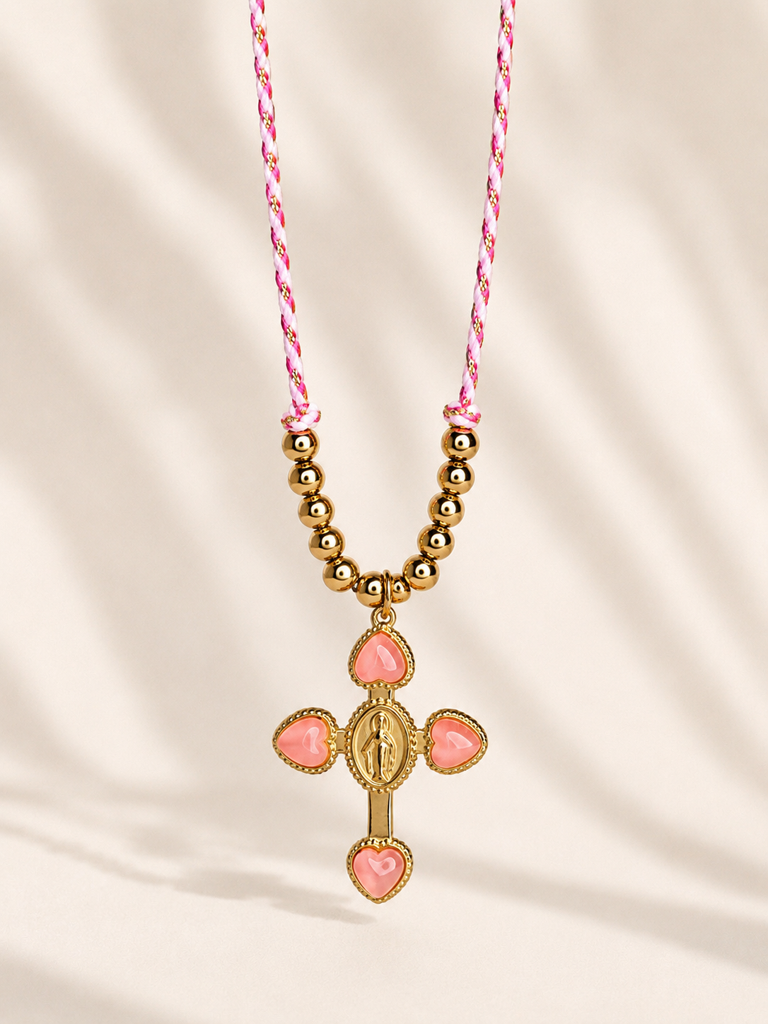 collana croce Ginevra rosa