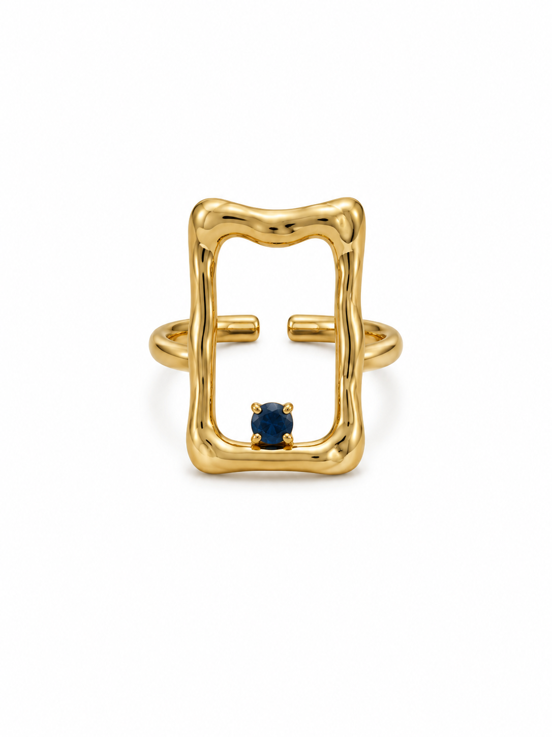 Anello cornice blu
