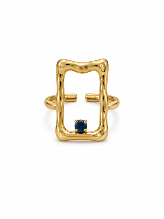 Anello cornice blu