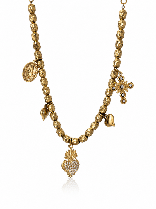 collana charm cuore sacro