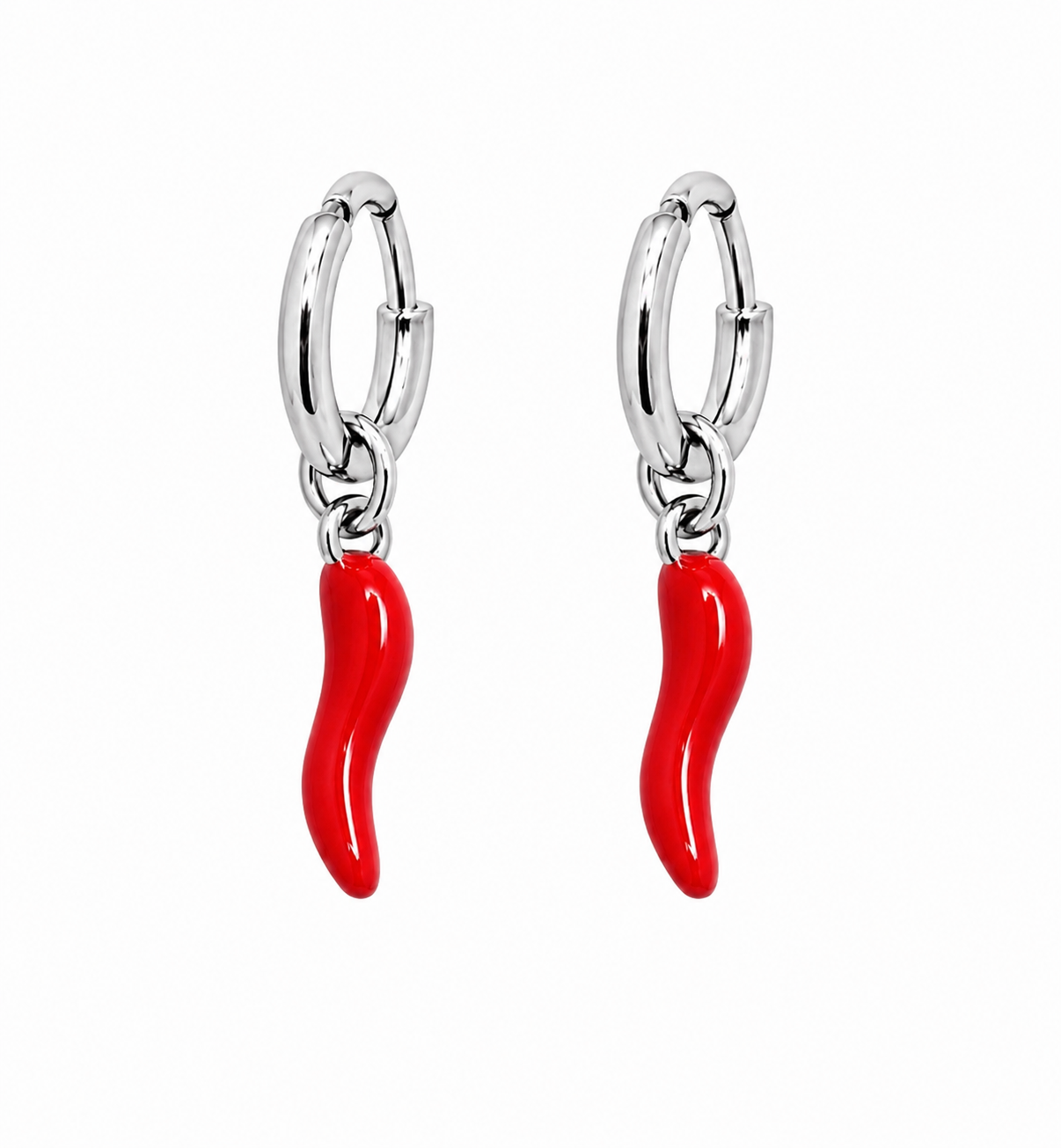 Orecchini peperoncino rosso silver