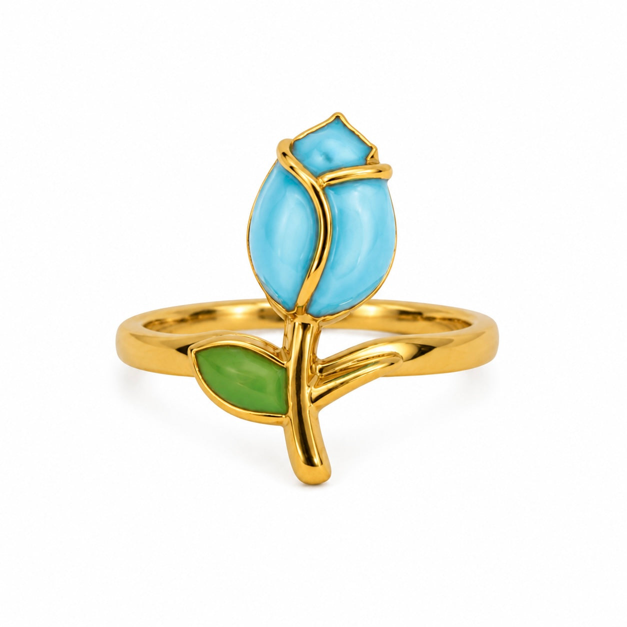 Anello tulipano celeste