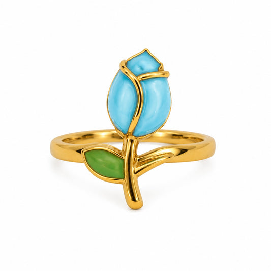 Anello tulipano celeste