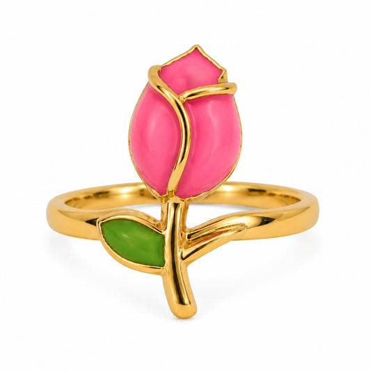 Anello tulipano rosa