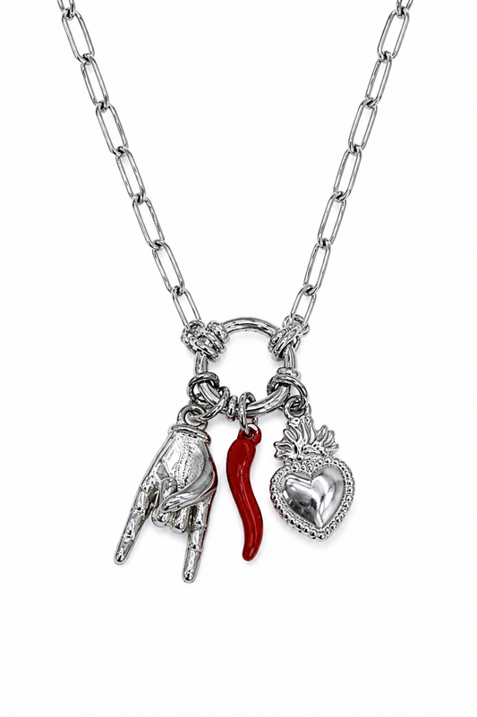 collana  Corno & Core silver