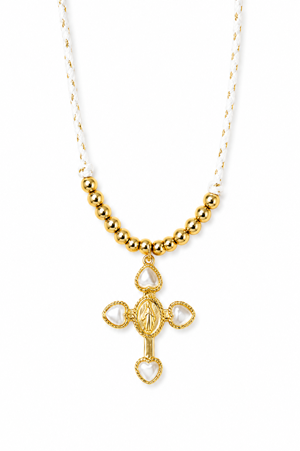 Collana croce Ginevra bianca
