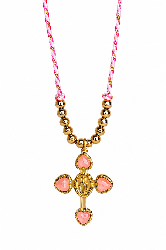 collana croce Ginevra rosa