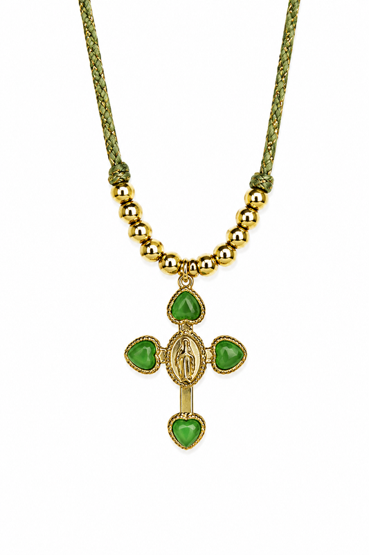collana croce Ginevra verde