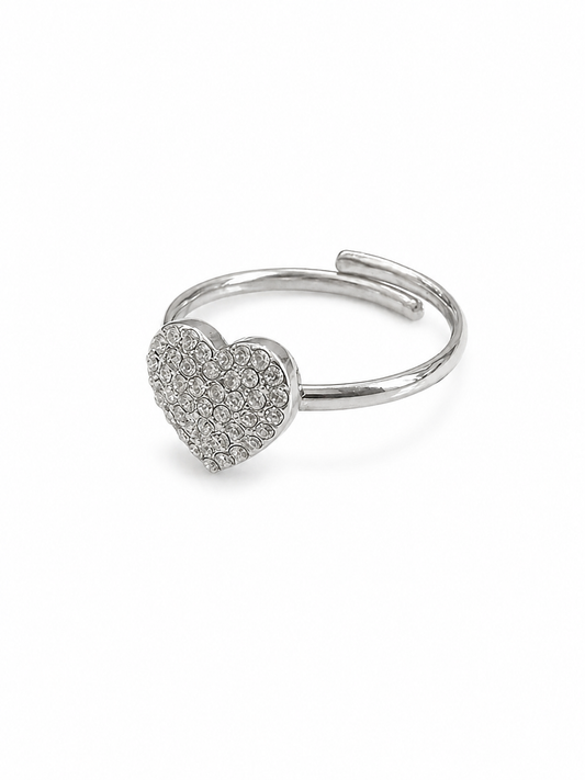 Anello cuore pavé