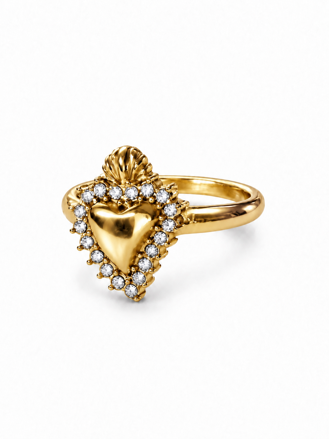 Anello cuore sacro pavé