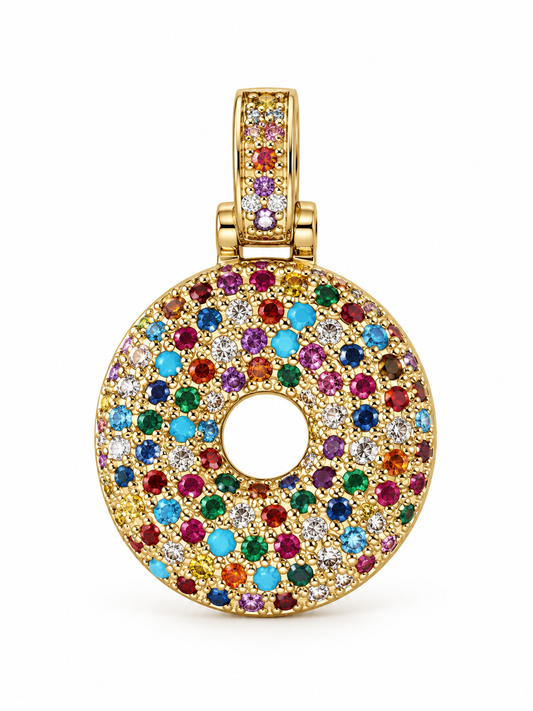 Collana lettera bombata multicolor