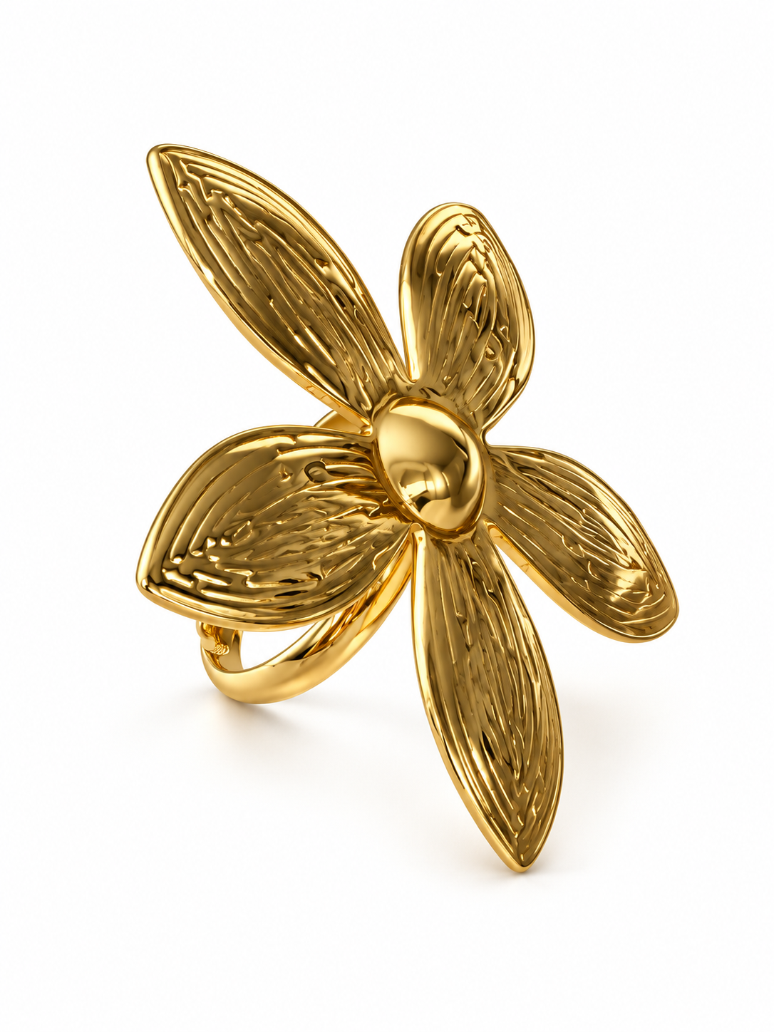 Anello fiore dorato