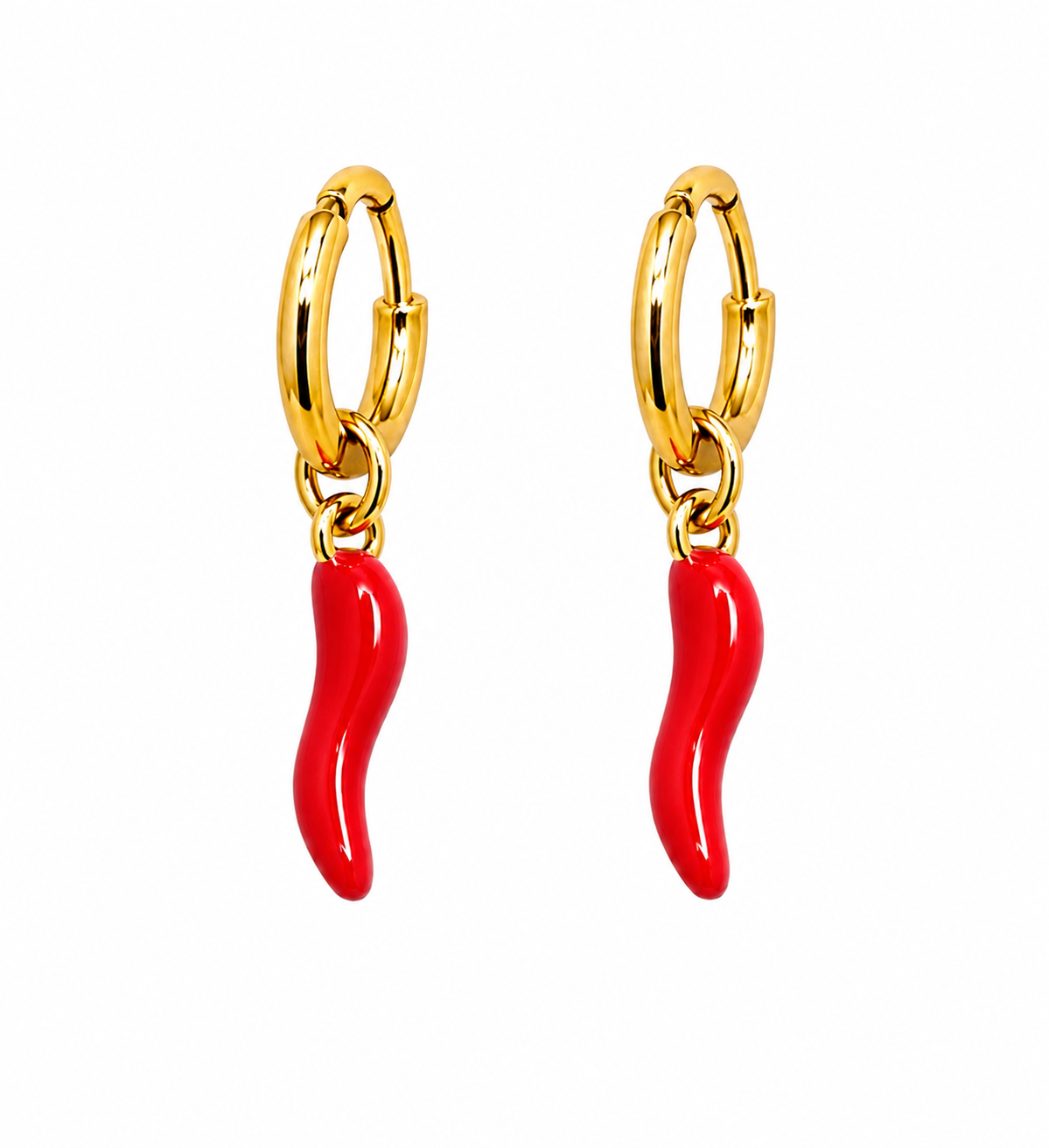 Orecchini peperoncino rosso gold