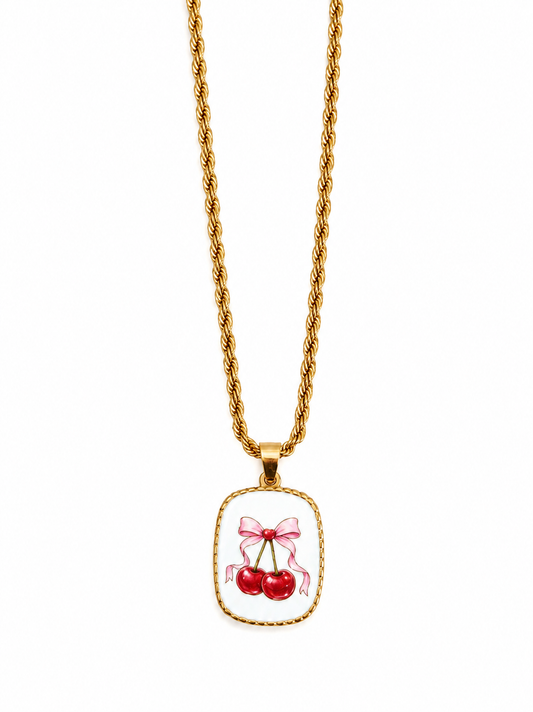 Collana fiocco ciliegia