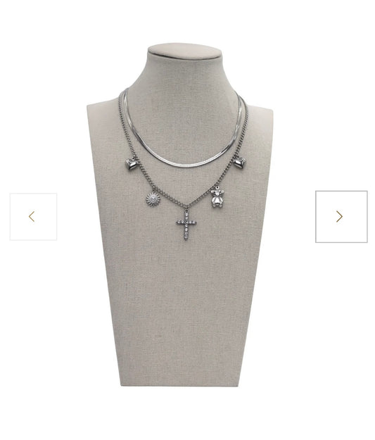 Collana Double layer silver