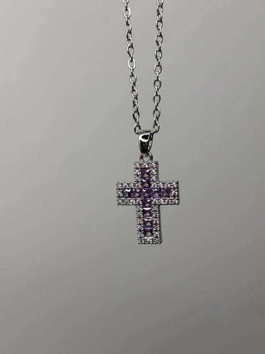Collana croce  Amalia lilla