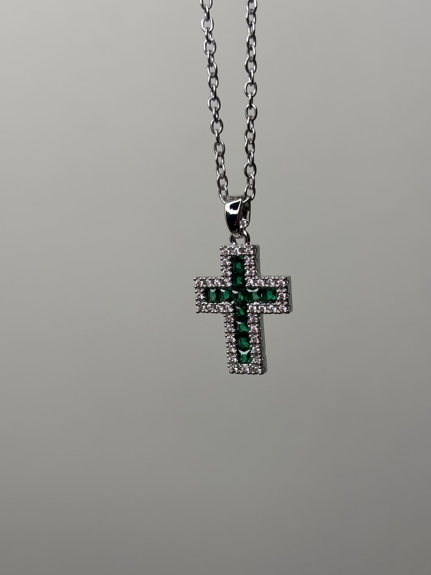 Collana croce Amalia green