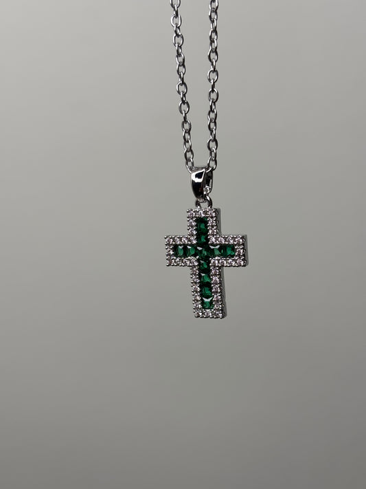 Collana croce Amalia green