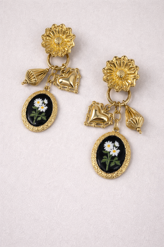 orecchini Cuore Fiorito