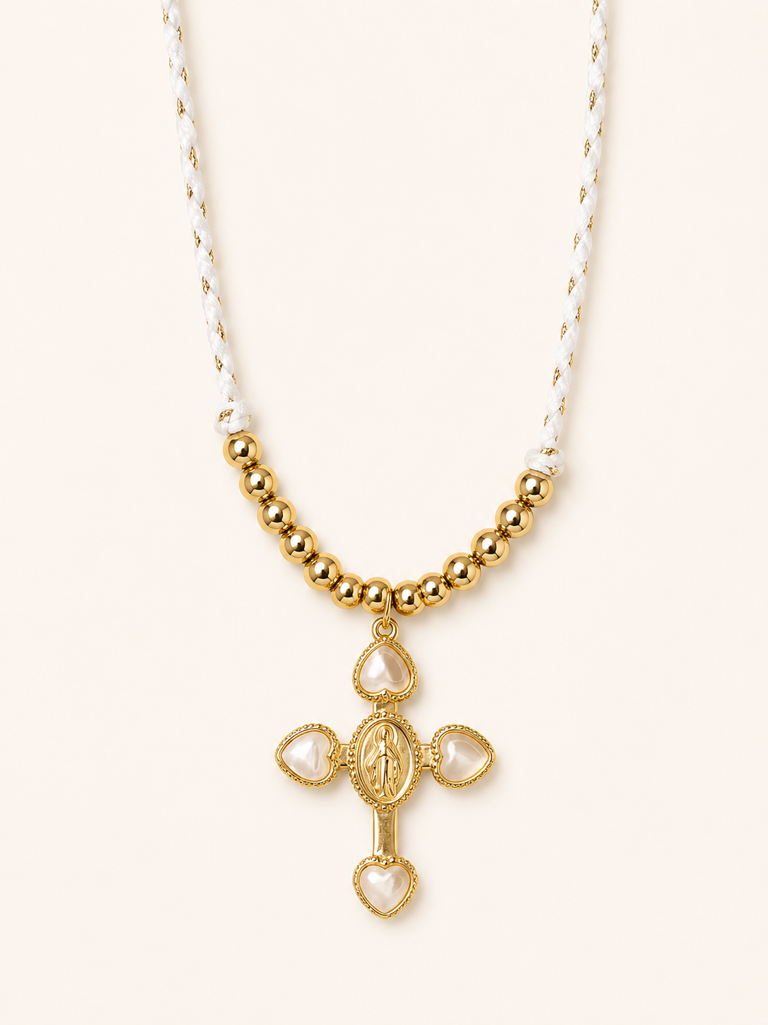 Collana croce Ginevra bianca
